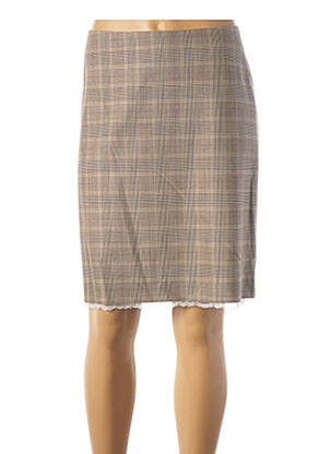 Jupe mi-longue coupe droite beige TEENFLO femme