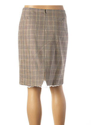 Jupe mi-longue coupe droite beige TEENFLO femme