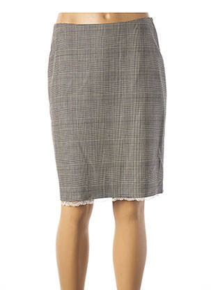 Jupe mi-longue coupe droite gris TEENFLO femme