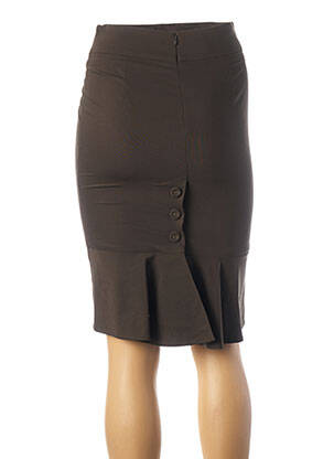 Jupe mi-longue coupe droite marron TEENFLO femme