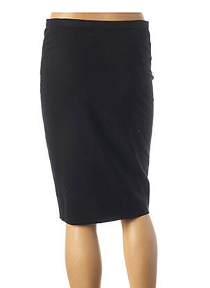 Jupe mi-longue coupe droite noir TEENFLO femme