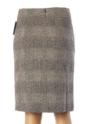 Jupe mi-longue fermeture zip latéral gris TF ATELIER femme