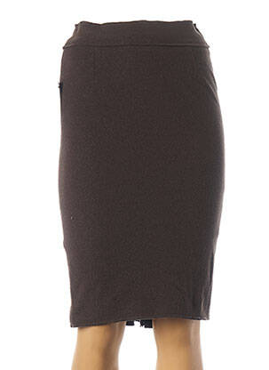 Jupe mi-longue taille normale marron TEENFLO femme