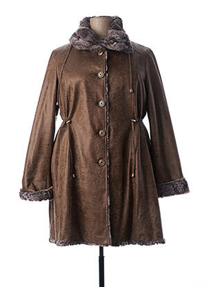 Manteau long marron FASHION pour femme