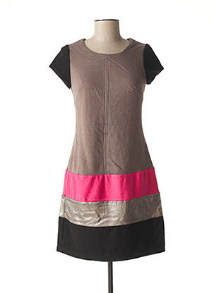 Robe courte manches courtes manches courtes gris MISS CAPTAIN femme