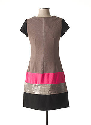 Robe courte manches courtes manches courtes gris MISS CAPTAIN femme