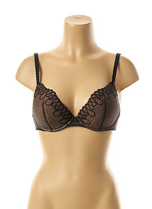 Soutien-gorge effet matière satinée haut soutien-gorge balconnet noir LEJABY femme