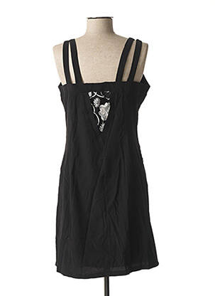 Robe courte col v fines bretelles noir VIRGINIE & MOI femme