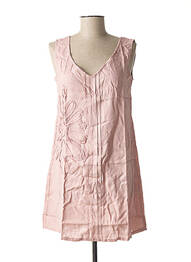 Robe courte sans manche sans manche rose L33 femme