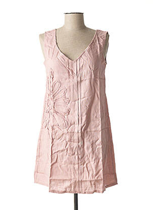 Robe courte sans manche sans manche rose L33 femme