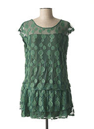 Tunique manches courtes col rond vert L33 femme