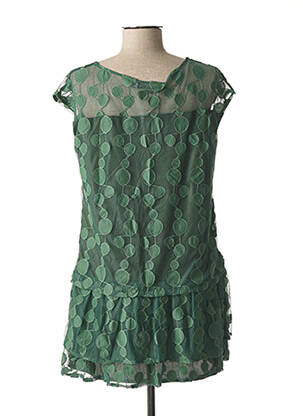 Tunique manches courtes col rond vert L33 femme