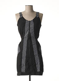 Robe mi-longue col rond noir L33 femme