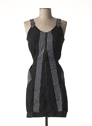 Robe mi-longue col rond noir L33 femme