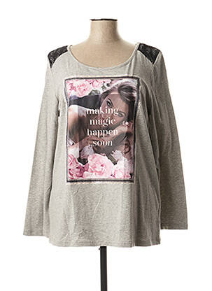T-shirt gris EMOI BY EMONITE pour femme