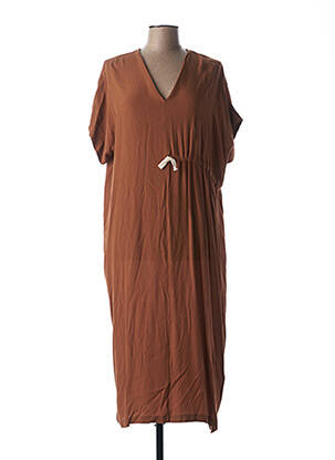 Robe mi-longue coupe fluide marron HUMILITY femme