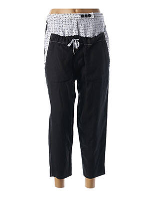Pantacourt taille élastique noir KOKOMARINA femme