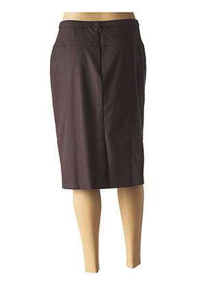 Jupe mi-longue coupe droite marron PAUPORTÉ femme