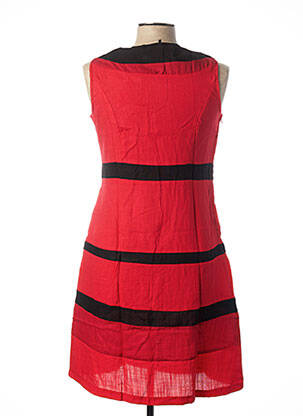 Robe mi-longue sans manche sans manche rouge L33 femme