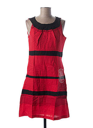 Robe mi-longue sans manche sans manche rouge L33 femme