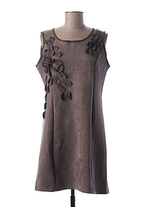 Robe mi-longue sans manche sans manche gris L33 femme