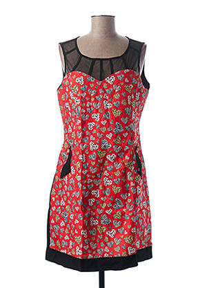 Robe courte sans manche sans manche rouge L33 femme