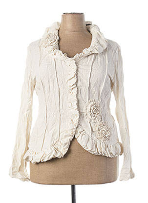 Veste chic fermeture boutonnée sur le devant beige L33 femme