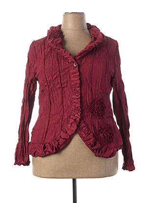 Veste chic poches rouge L33 femme