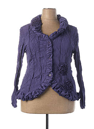 Veste chic poches bleu L33 femme