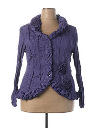 Veste chic fermeture boutonnée sur le devant bleu L33 femme