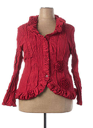 Veste casual col rond rouge L33 femme