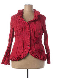 Veste casual col rond rouge L33 femme