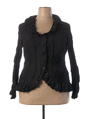 Veste casual col rond noir L33 femme