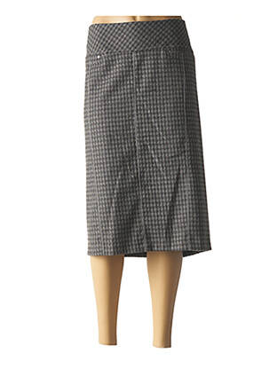Jupe mi-longue coupe droite gris FRANCE RIVOIRE femme