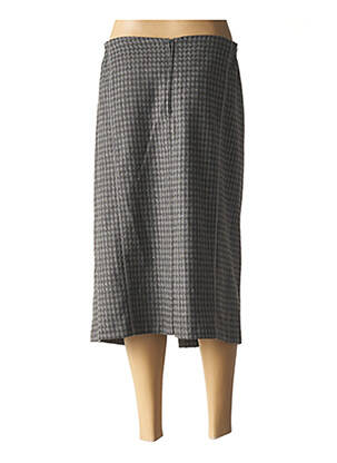 Jupe mi-longue coupe droite gris FRANCE RIVOIRE femme