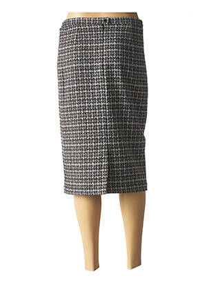 Jupe mi-longue taille à pinces gris GUY DUBOUIS femme