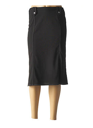 Jupe mi-longue coupe droite noir GUY DUBOUIS femme