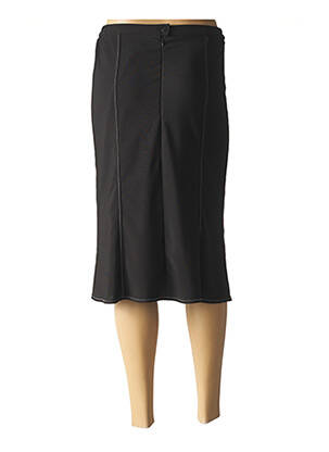 Jupe mi-longue coupe droite noir GUY DUBOUIS femme