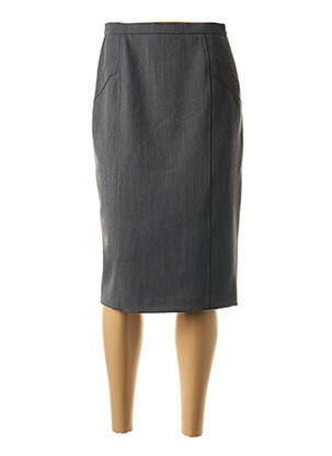 Jupe mi-longue coupe droite gris WEINBERG femme
