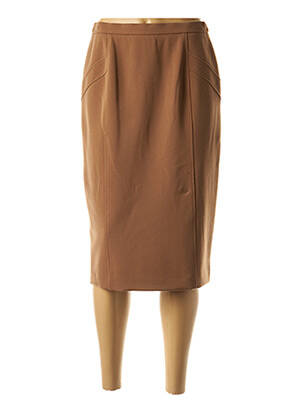 Jupe mi-longue coupe droite marron WEINBERG femme