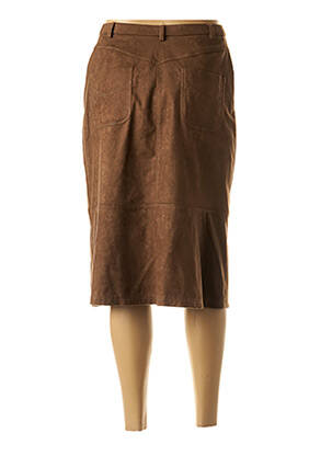 Jupe mi-longue coupe droite marron PAUPORTÉ femme