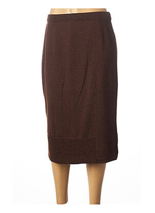 Jupe mi-longue stretch marron PAUPORTÉ femme