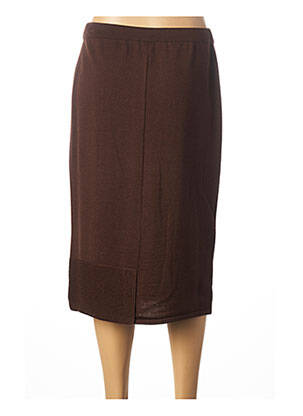 Jupe mi-longue stretch marron PAUPORTÉ femme