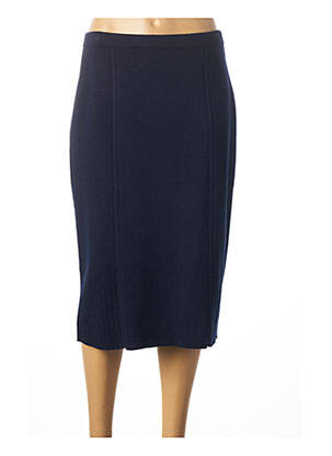Jupe mi-longue coupe droite bleu PAUPORTÉ femme