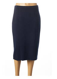 Jupe mi-longue coupe droite bleu PAUPORTÉ femme