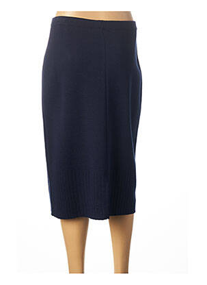 Jupe mi-longue coupe droite bleu PAUPORTÉ femme