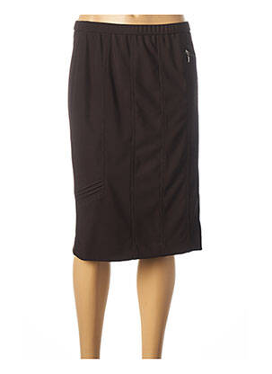 Jupe mi-longue coupe droite marron PAUPORTÉ femme