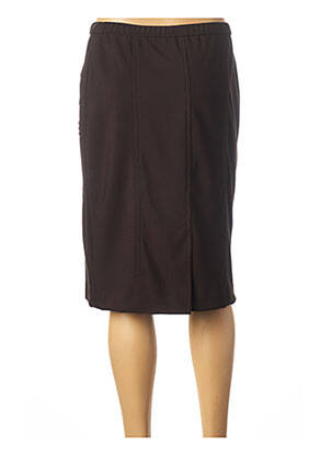Jupe mi-longue coupe droite marron PAUPORTÉ femme