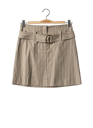 Jupe courte coupe droite gris TEENFLO femme