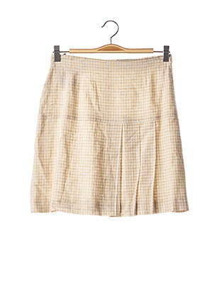 Jupe courte fermeture zippée au dos beige TEENFLO femme